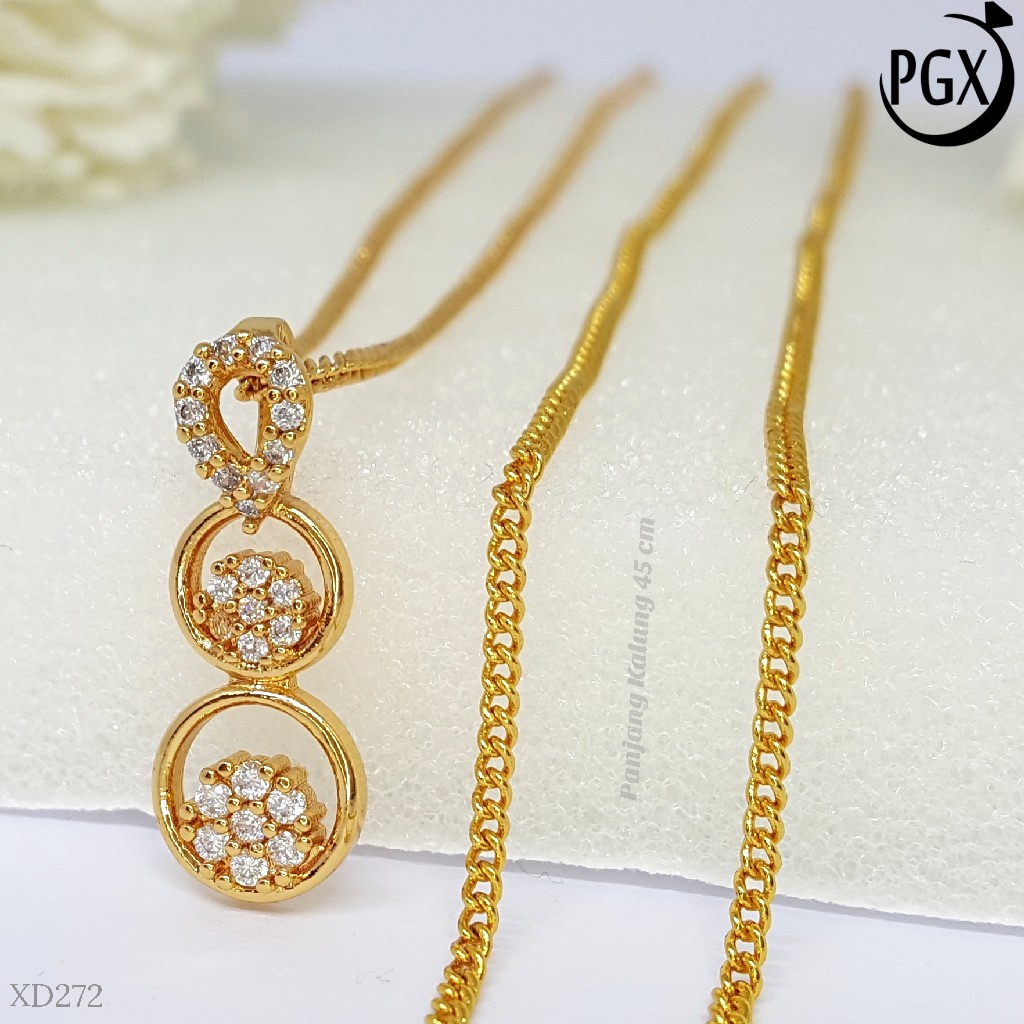 PGX Kalung Wanita Xuping Aksesoris Fashion Perhiasan Lapis Emas XD272