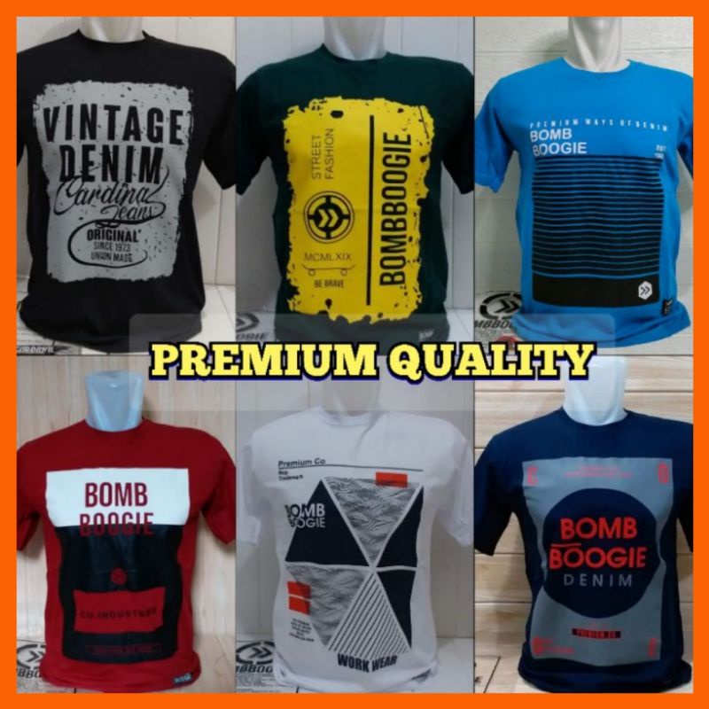 Jual PROMO KAOS BOMBOGIE PRIA TERBARU / KAOS DISTRO BM ORI MURAH