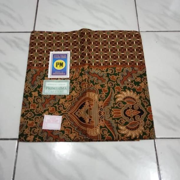 Kain Samping Sarung Batik Wanita Merk PM Pulau Mas Biru Kuning (KODE 1659)