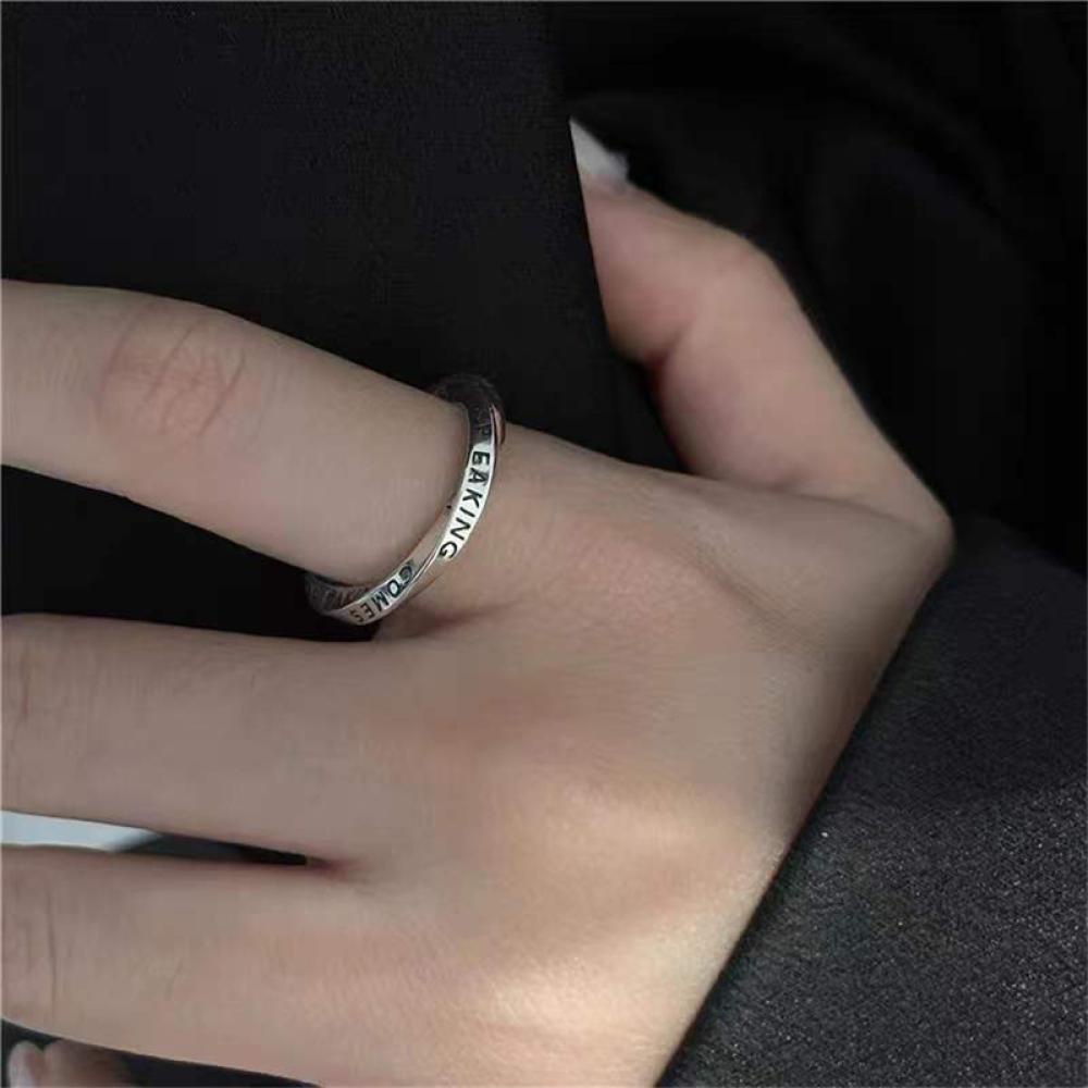 Timekey Cincin Terbuka Adjustable Gaya Retro Simpel Untuk Unisexpriawanita P6S8