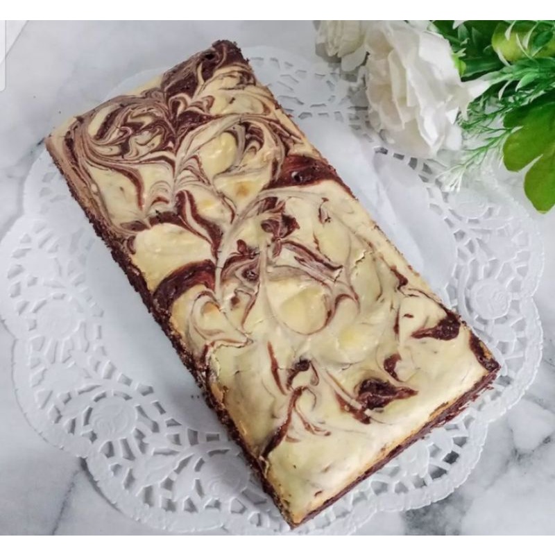 

BRONIS BROWNIES PANGGANG COKLAT NYOKLAT CHEESCAKE marble