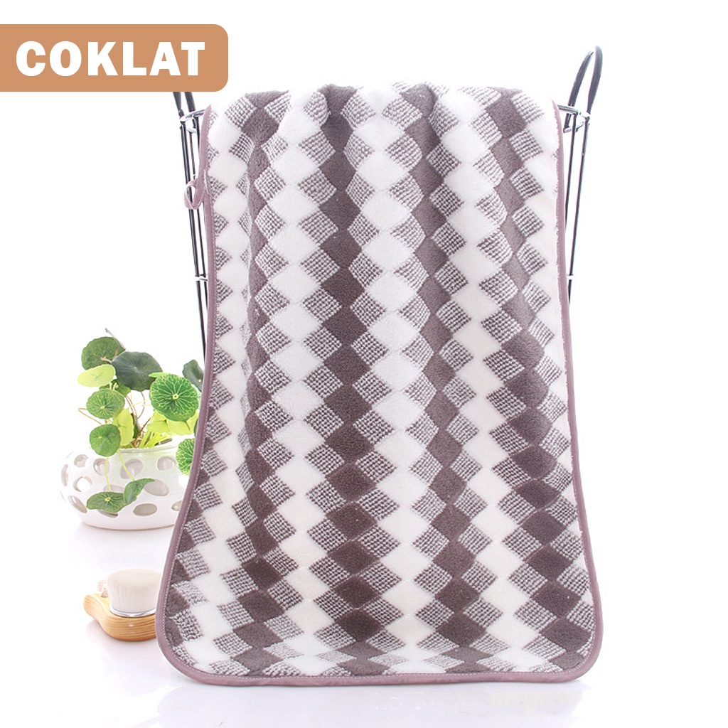 Handuk Mandi Diamond Ukuran 100cm X 50cm Handuk Wajah Bahan 100% Polyester Handuk Mandi Tebal Handuk Mandi Anak- H42-C