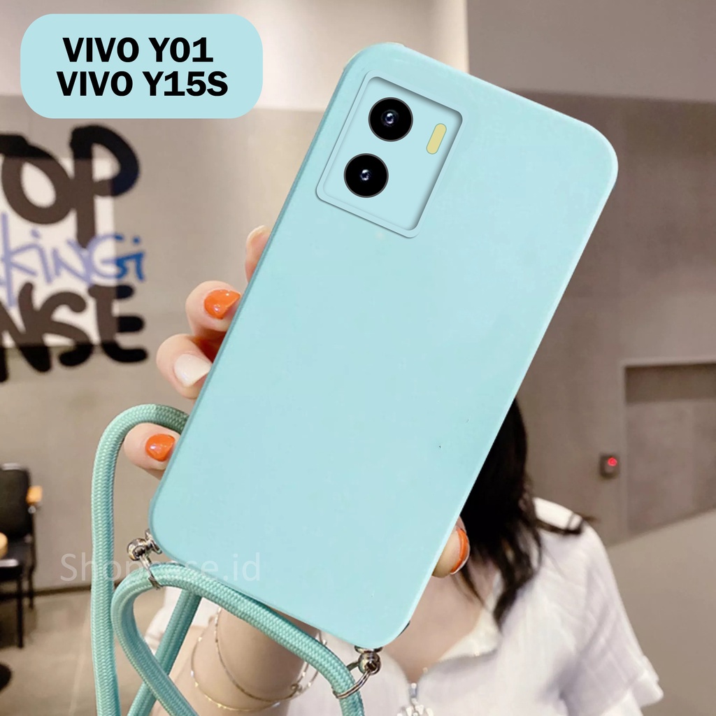 Softcase Tali For Vivo Y01 Vivo Y15S - Vivo Y01 - Vivo Y15S - Case Camera Protech - Case Macaron Viv