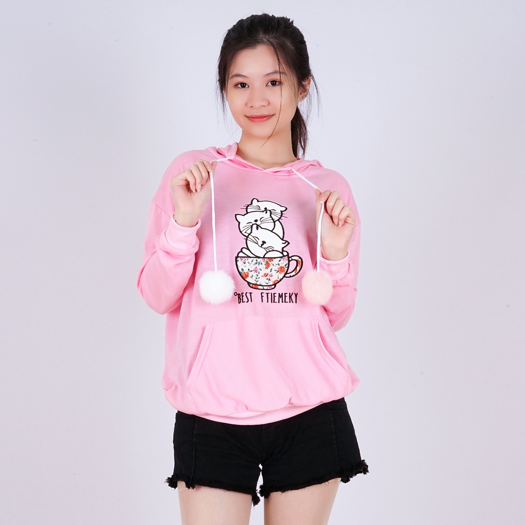 VT Hoodie Wanita Korea Atasan Korean Style Baju Kekinian Cewek 2022 VB0020