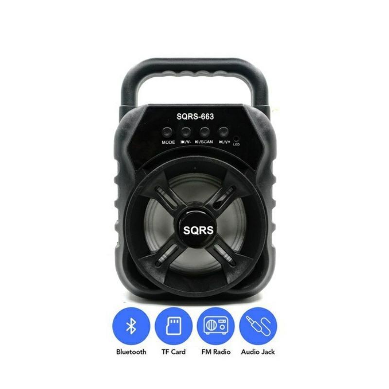 Speaker Bluetooth Portable 3.5&quot; SQRS-663 Best Sound Free Microphone