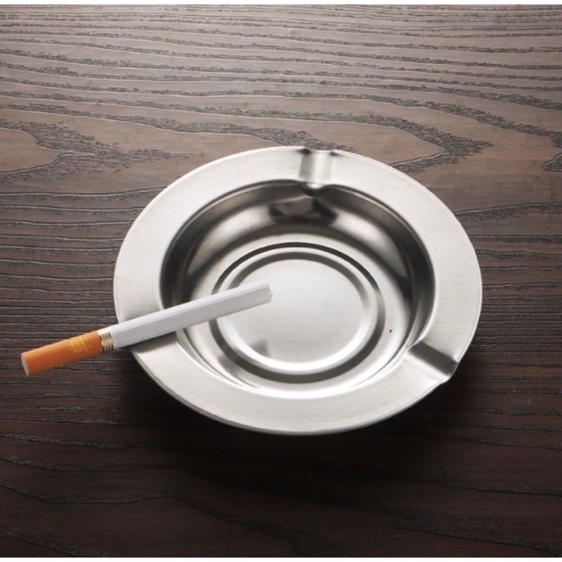 (LA) ASBAK ROKOK STAINLESS / ASBAK ALUMINIUM SENG BULAT MURAH 12CM