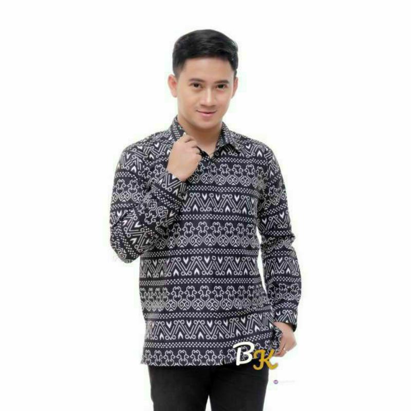 Kemeja Batik Pria Baju Batik Kondangan Lengan Panjang Motif Klasik