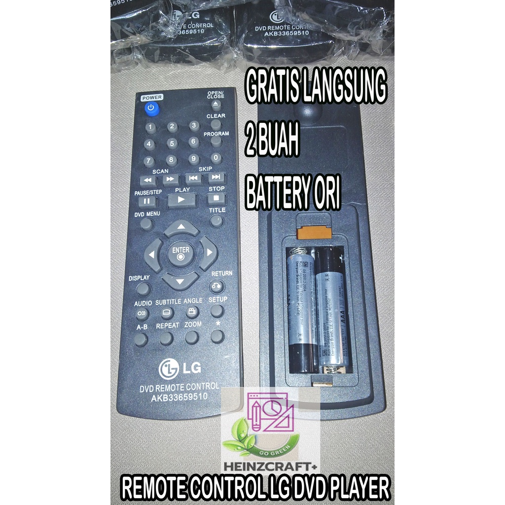 REMOT KONTROL REMOTE DVD PLAYER LG GRATIS 2 BUAH BATTERY ORI tinggal pencet DVD LG DP 122 DP 547 DP5