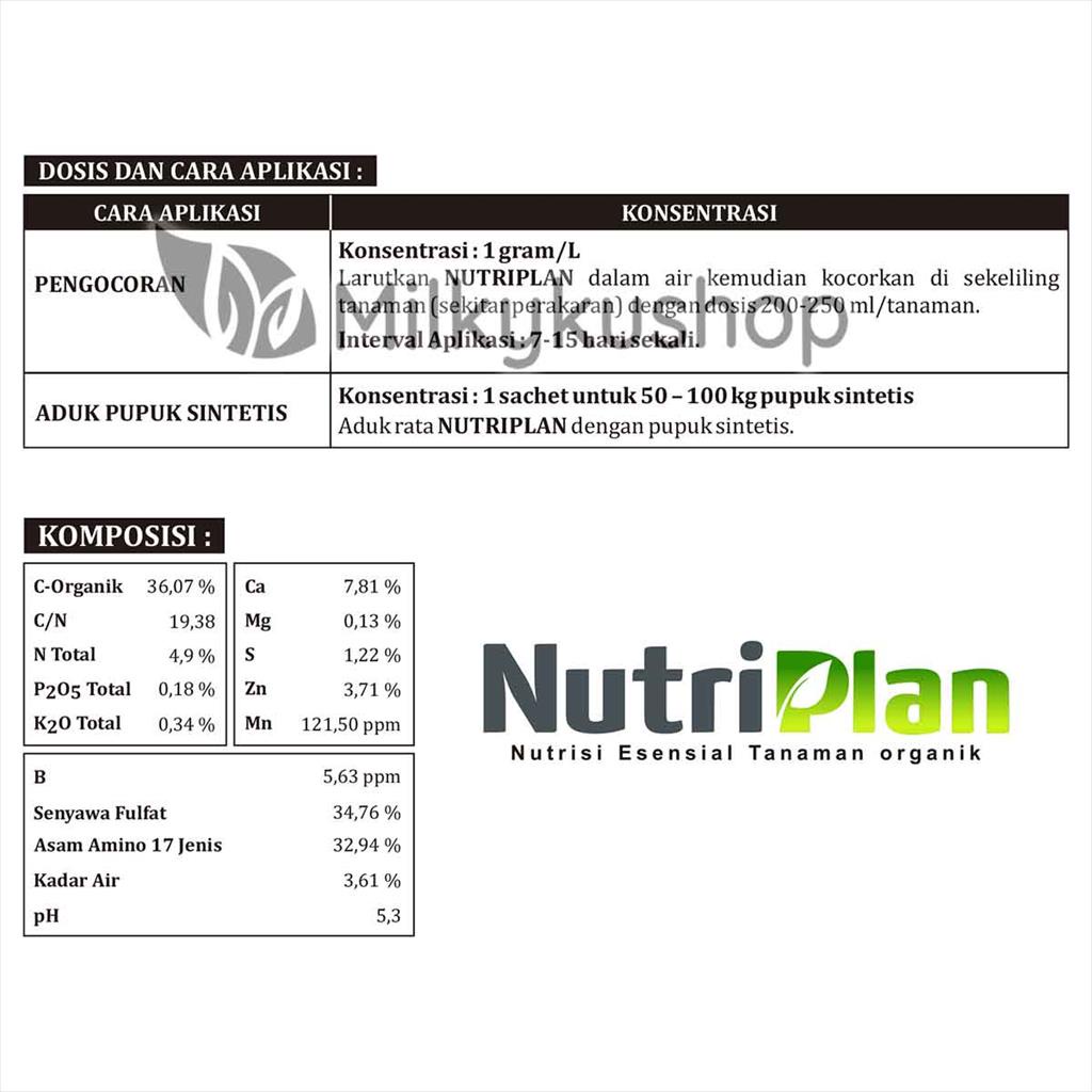 PUPUK NUTRIPLAN WP 100 GRAM PER SACHET ORGANIK PADAT