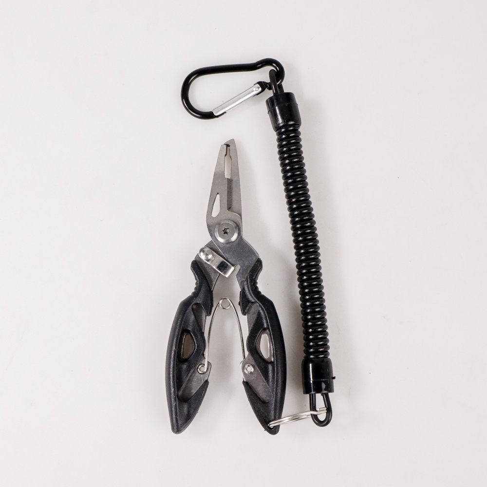 Tang Kail Pancing Stainless Steel Fishing Hook Remover with Carabiner - J1353 - Black