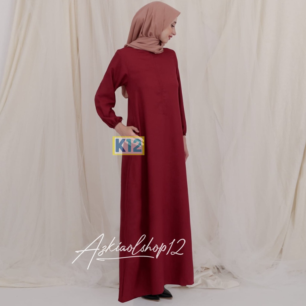 ( BISA COD ) DRESS ABAYA MAXI SERIES LENGAN KARET / BASIC ABAYA POLOS