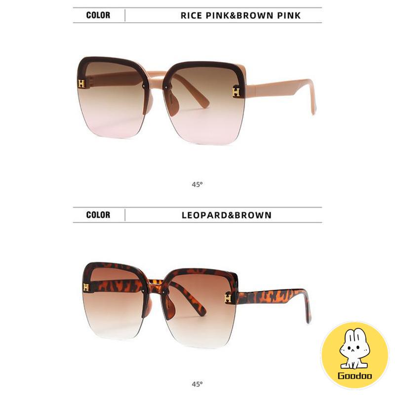 Kacamata Hitam Tanpa Bingkai Bentuk Persegi Untuk Pria Dan Wanita Fashion Korea -Doo