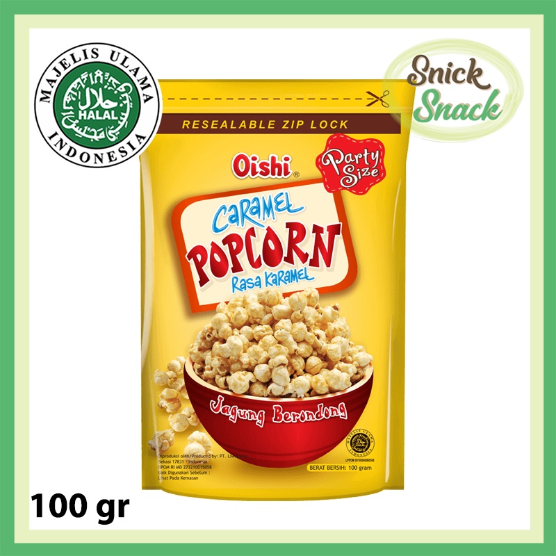 

Oishi Popcorn Caramel 100 gr Pop Corn Karamel Berondong Jagung Rasa Manis