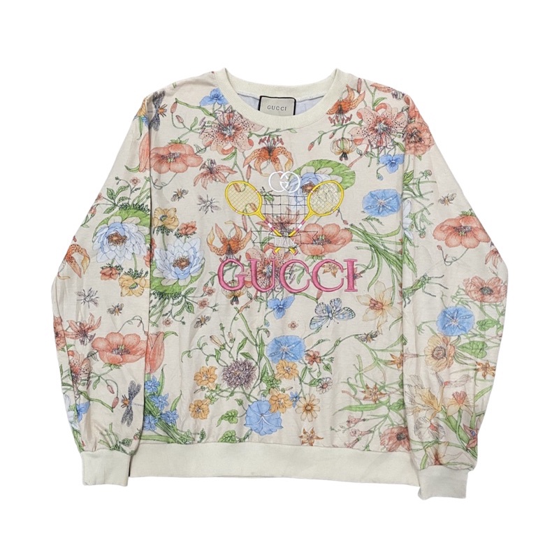 Gucci Floral Cotton Embroidered Crewneck Preloved