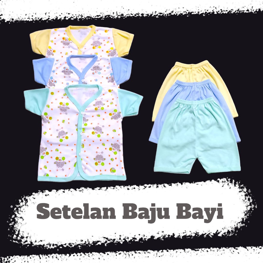 Setelan Baju Bayi Tangan Pendek Usia 0-1 tahun