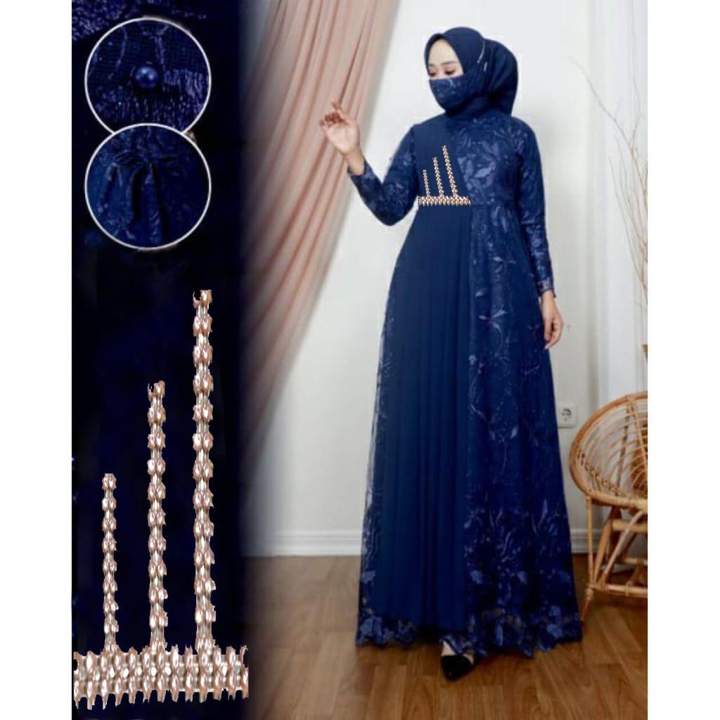 Gamis Abaya Brukat Kondangan/Gamis Tile Pesta/Dress Kondangan/Gamis Brukat Terbaru/Gamis Remaja/Gamis Jumbo