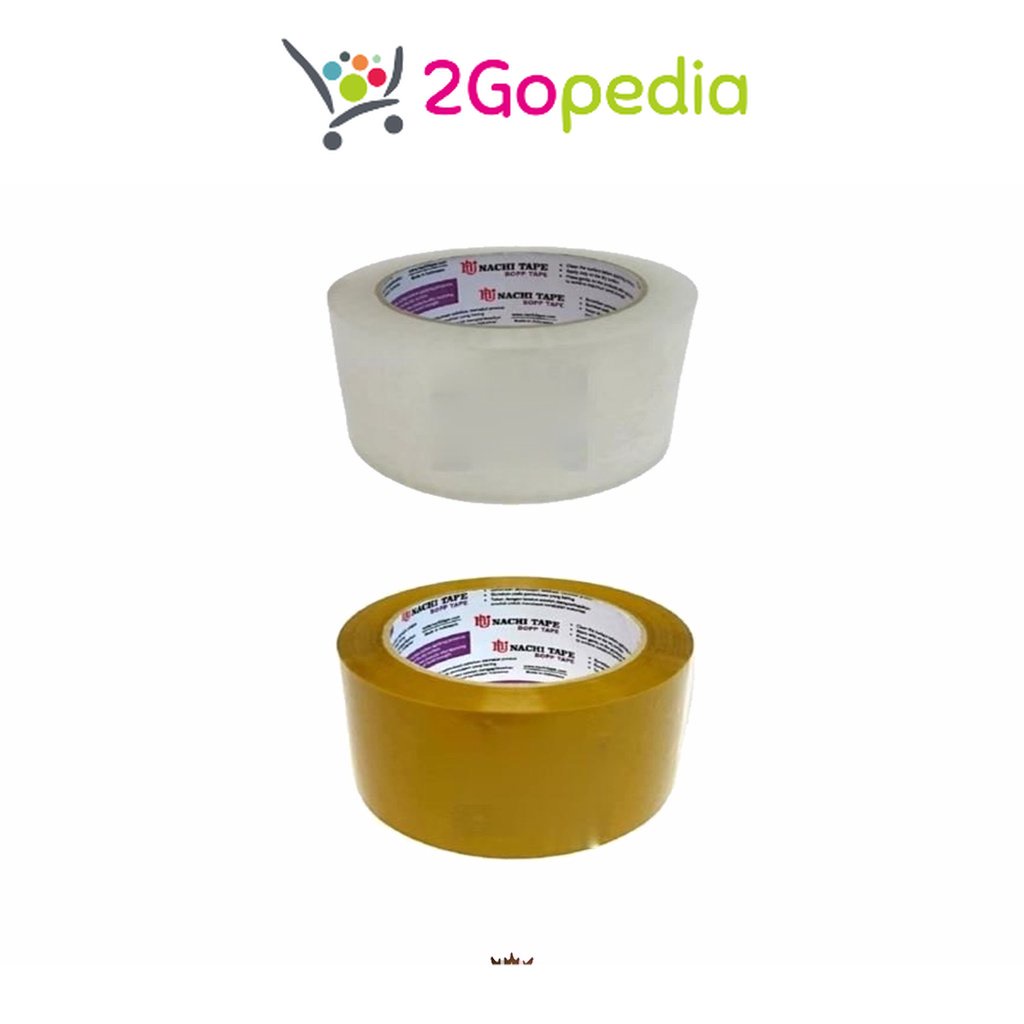 

Nachi - Lakban Bening/Coklat 2 inch 48mm x 100yard Lakban OPP Solasi Isolasi Grosir Murah Atk