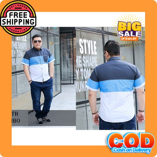 Kemeja Pria - Terlaris Kemeja Putih Pria Lengan Pendek Polos Hem Cowok Distro Murah Nampol Baju Laki