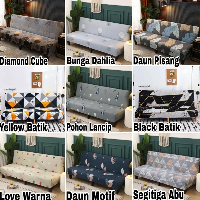 Cover sofa bed INFORMA elastic-Sarung PENUTUP sofa bed STRECTH motif