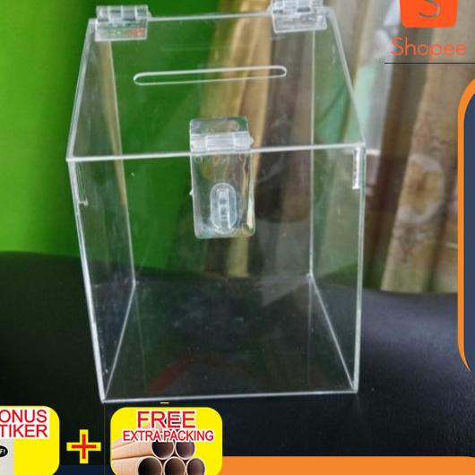 

New - kotak amal / saran acrylic - bening Elegan ✓