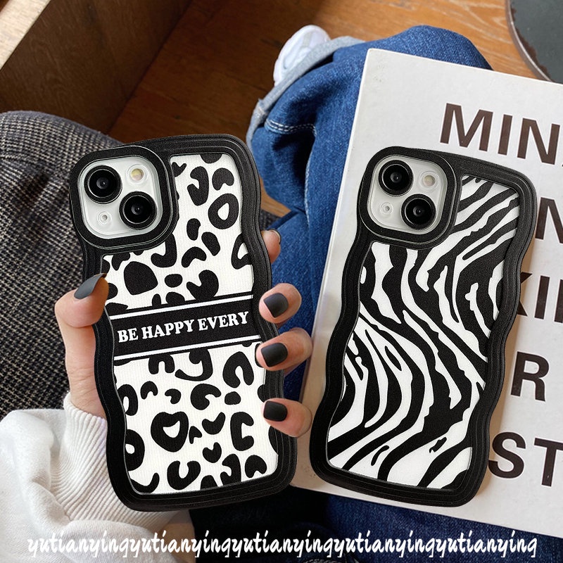 Casing Leopard Keren Oppo A17 A15 A12 A57 2022 A7 A55 A95 A76 A9 A5 2020 A96 A54 A16K A16 A3s A15s A16s A74 A1K A5s A16E A53 Reno 58 7 6 A12E F9 A52 A33 A72 A35 Zebra Case Tepi Bergelombang