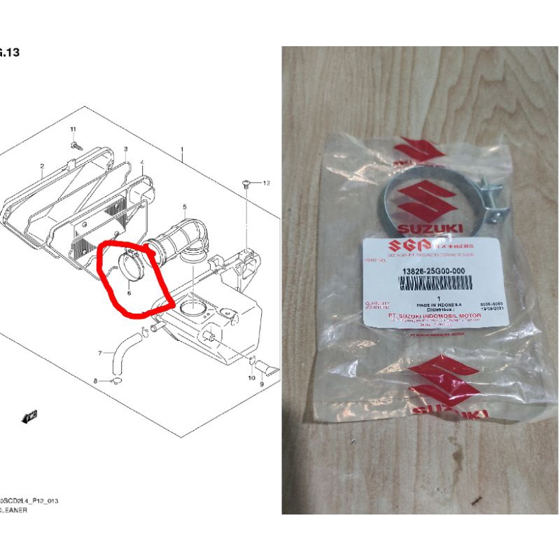 clamp klem clem karet air filter udara karbu karburator suzuki satria fu cbu ckd scd  raider 150 ori