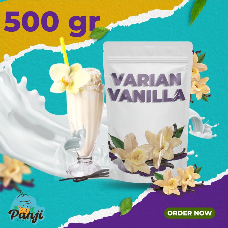 500GR bubuk minuman rasa vanilla serbuk minuman aneka rasa bubuk minuman kekinian powder minuman