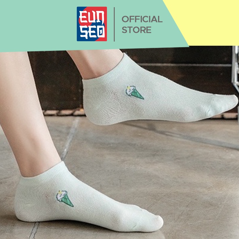 Kaos Kaki Semata Kaki Pendek Wanita Motif Ice Cream Fashion Korea Kaos Kaki Pendek Premium EUNSEO