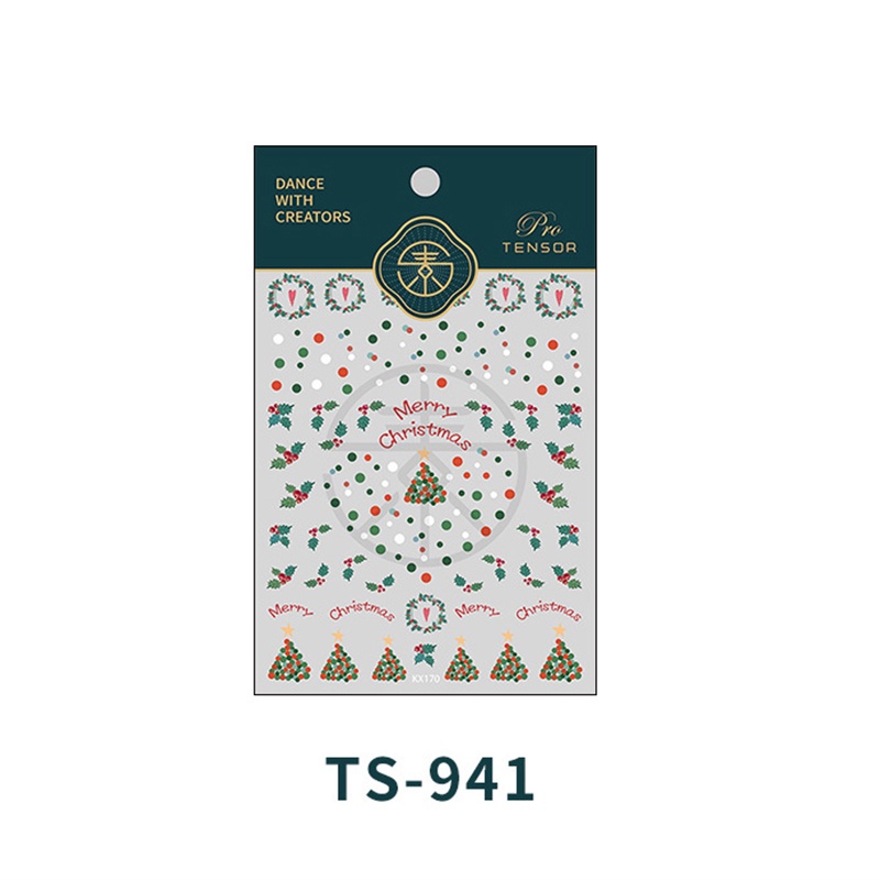 【COD Tangding】Stiker Kuku Motif Snowman Untuk Ornamen Natal