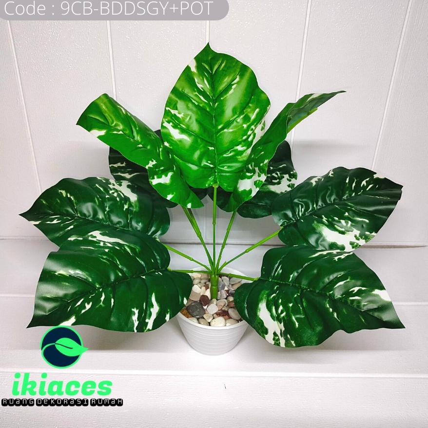 BUNGA PLASTIK BUNGA KELADI POT TANAMAN ARTIFISIAL ARTIFICIAL DAUN KELADI HOMEDECOR BUNGA HIAS MURAH