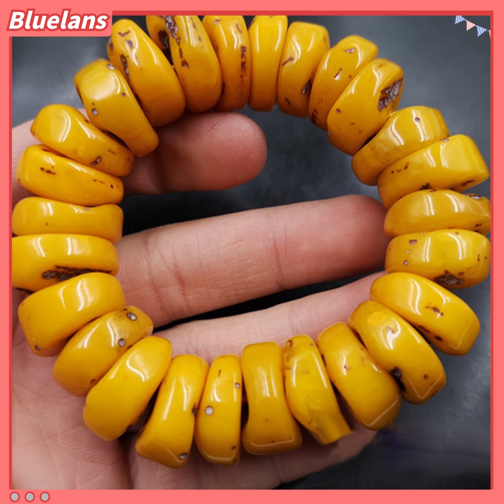 Bluelans Fashion Natural Amber Beeswax Abacus Beaded Bracelet Hand Jewelry Accessory Gift