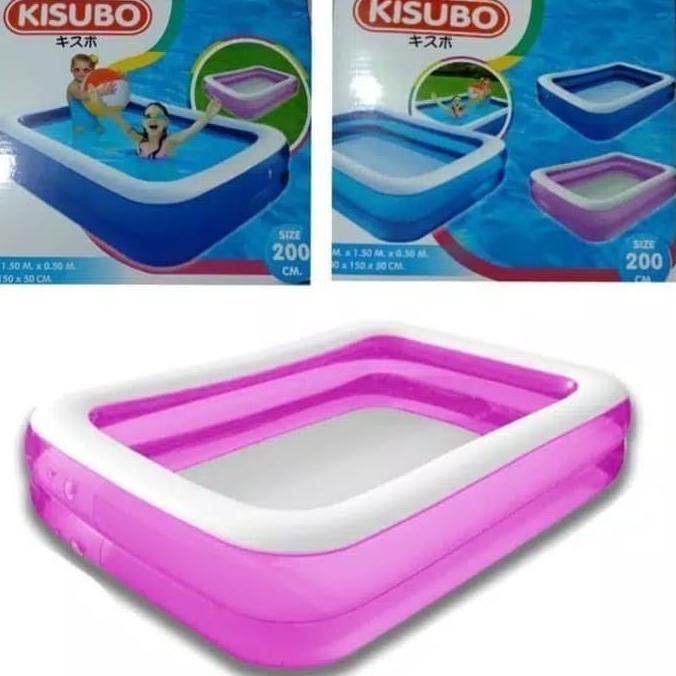Kolam Renang Anak Polos Besar Kisubo Ksb200 Warna Biru Pink Uk 2M