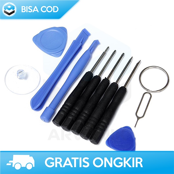 REPAIR KIT ALAT REPARASI SMARTPHONE OBENG HP 11 IN 1 ALLOET STAINLESS