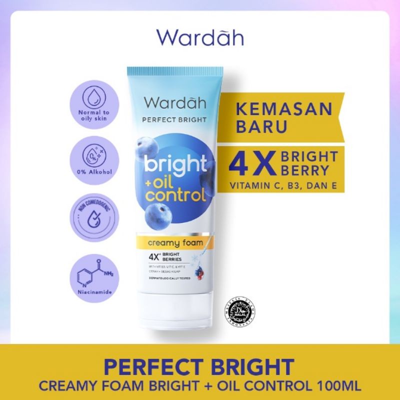 WARDAH Perfect Bright Creamy Foam/Facial Foam Oil Control/BPOM