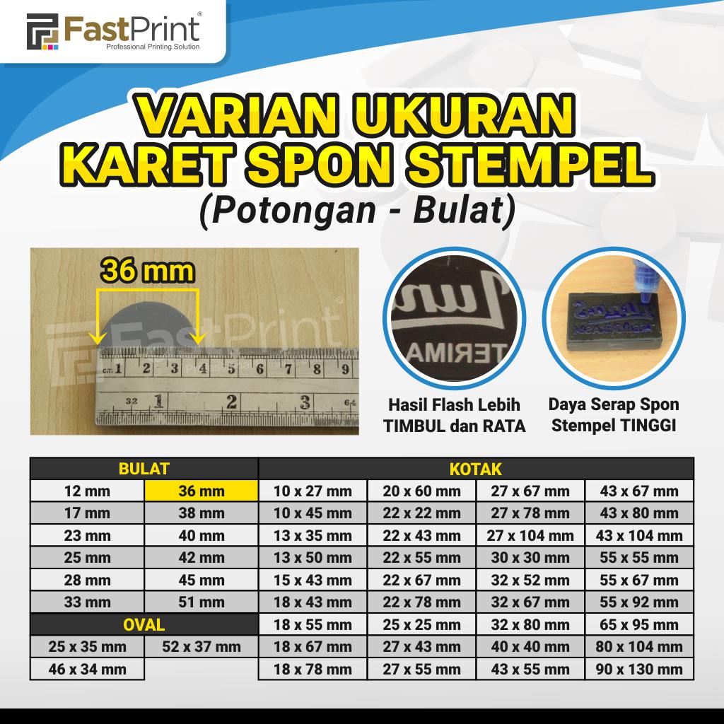 Karet Busa Spon Bahan Stempel Potongan Model Bulat 36MM