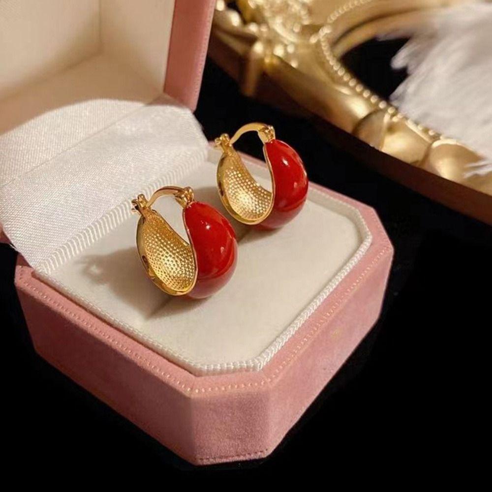 MXBEAUTY Drop Glaze Earrings Trendy Elegan Untuk Gadis Hadiah Pesta For Woman Anting Gaya Korea Unik