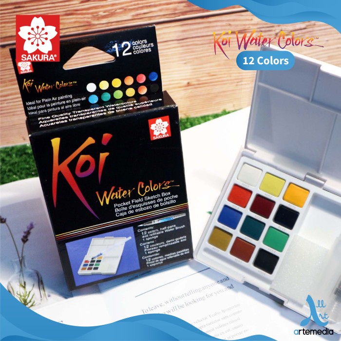 

Cat Air Sakura Koi Watercolor 12 Pocket Field Sketch Box