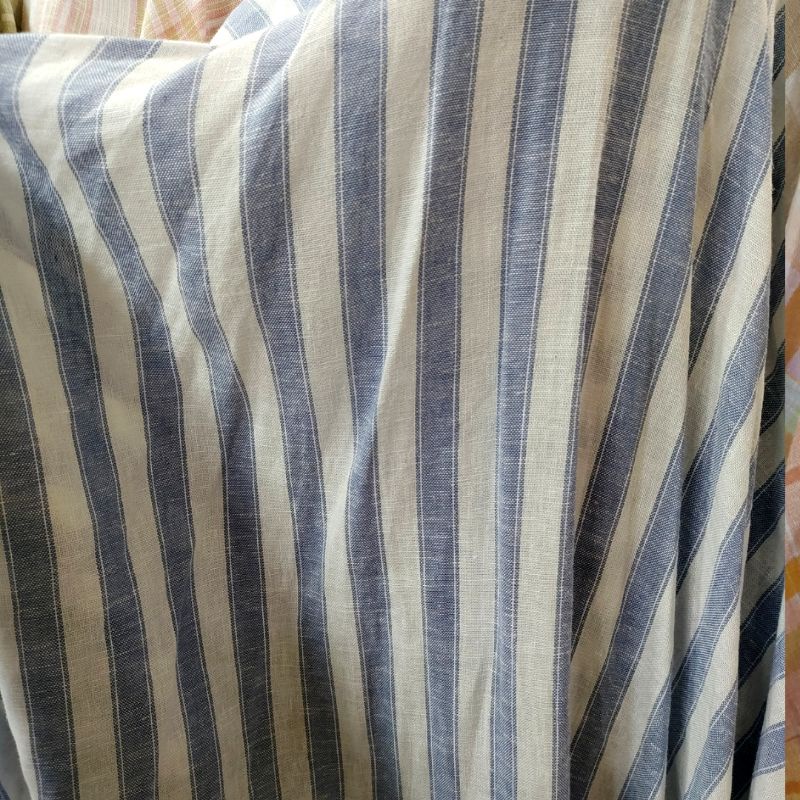 kain katun linen motif - bahan tebal - kain rok - rok mini