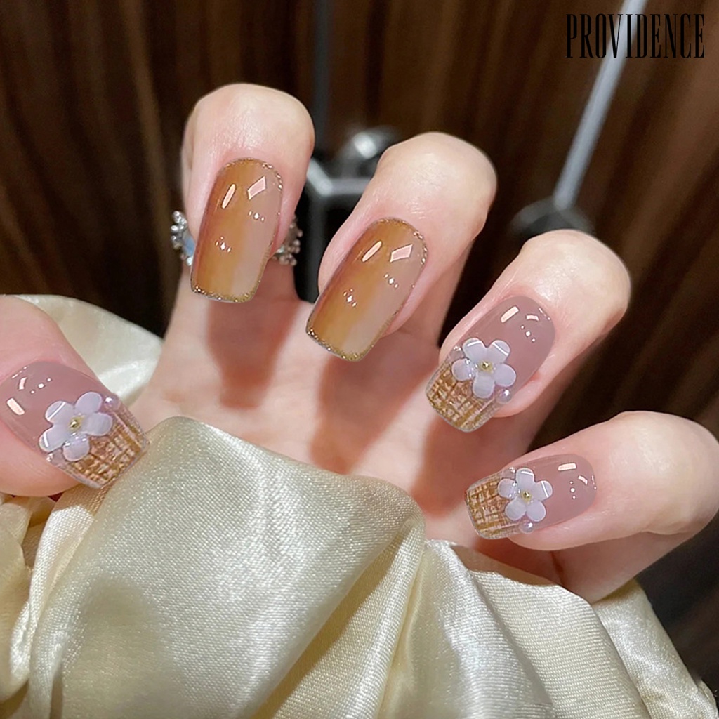 24pcs Kuku Palsu Warna caramel Nigga Untuk manicure