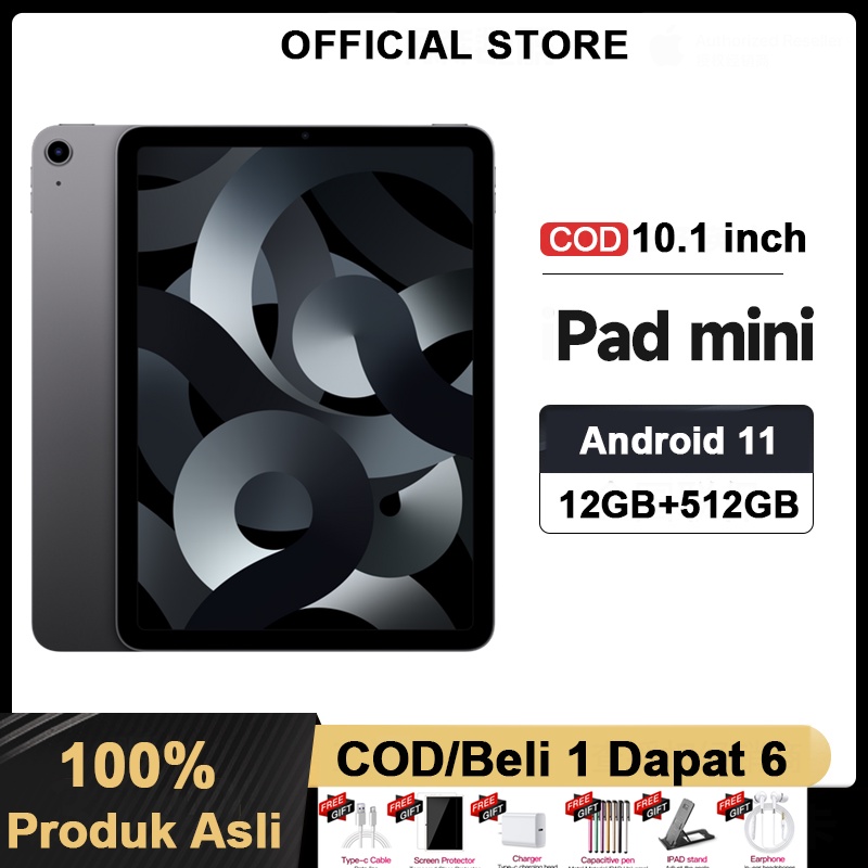 【2022 Baru Asli Tablet】Galaxy Tablet S8 Tab 12GB + 512 GB Baru Sepuluh Core 5G Jaringan Dual Kartu W