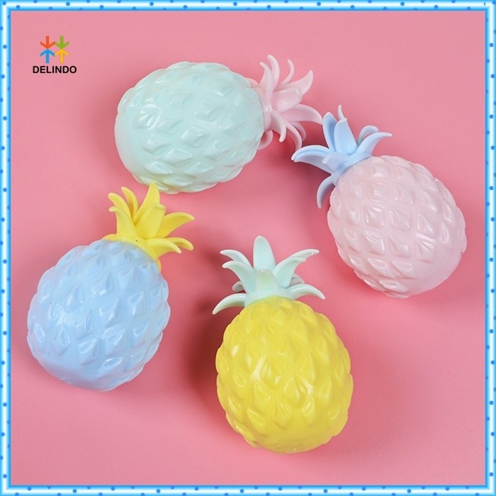 Mainan Squishy Nanas Pineapple Fidget Toys Anti Stress Pop It Anak - Kuning