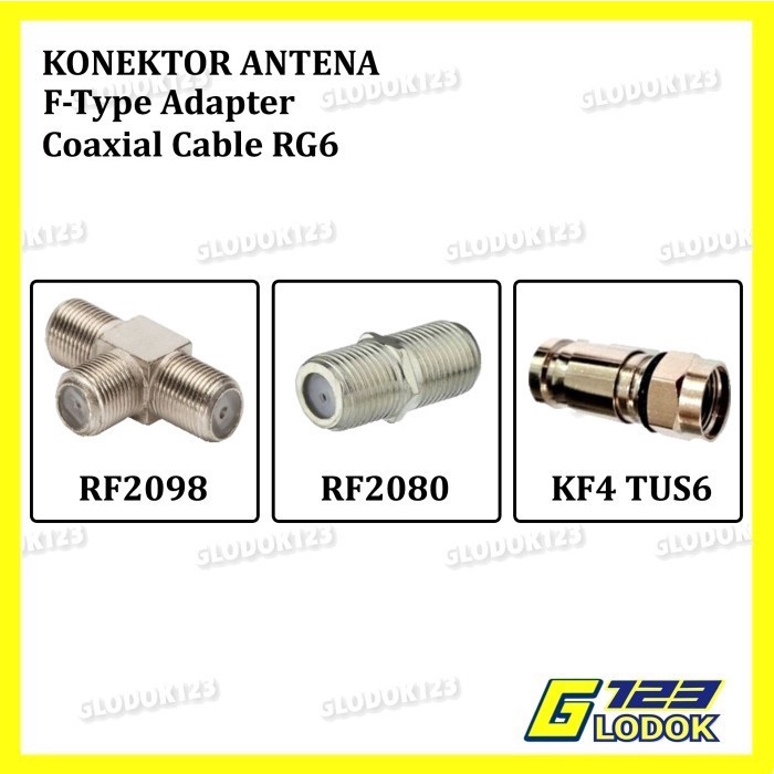 Connector Konektor Jack F Drat Paralel Sambungan T  Cabang Antena TV