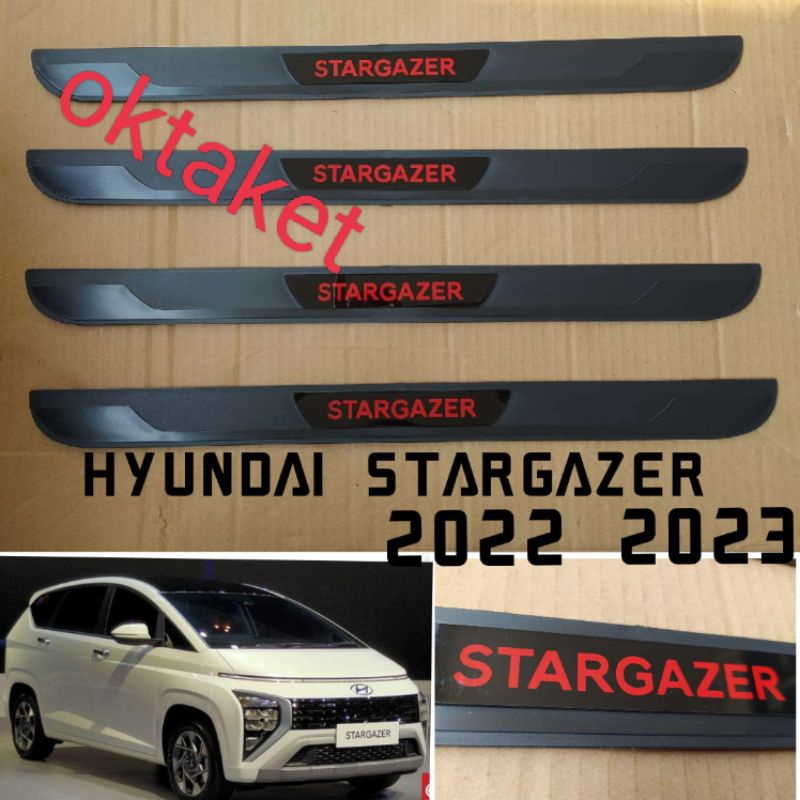 sillplate samping Hyundai Stargazer 2022 2023 Hitam side scuff