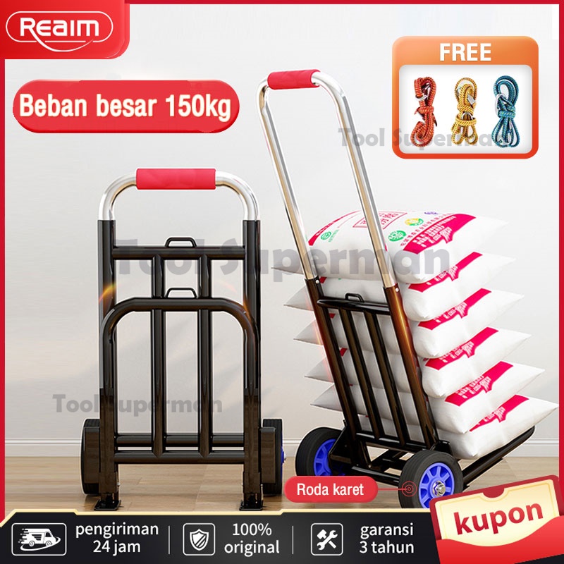 Tool superman Keranjang Serbaguna, Keranjang Belanja, Keranjang Belanja, Keranjang Angkut Lipat, mudah dibawa, 2 roda, pegangan spon lebih lebar, troli lipat dengan harga grosir