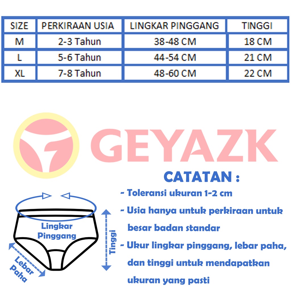 6 Pcs Celana Dalam Anak Laki Laki Polos Sempak Anak Cowok