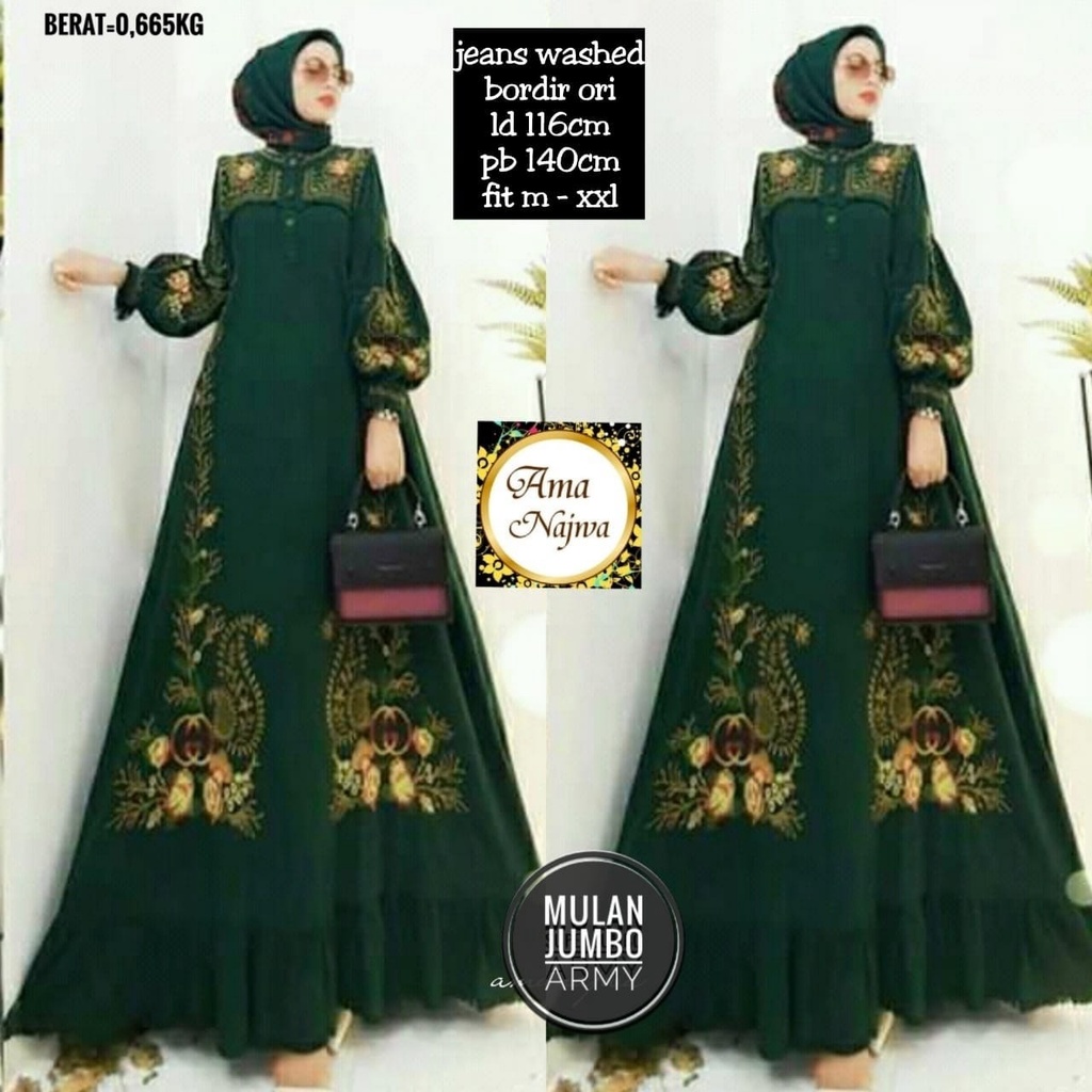 BAJU WANITA MULAN JUMBO ARMY BY AMA NAJWA