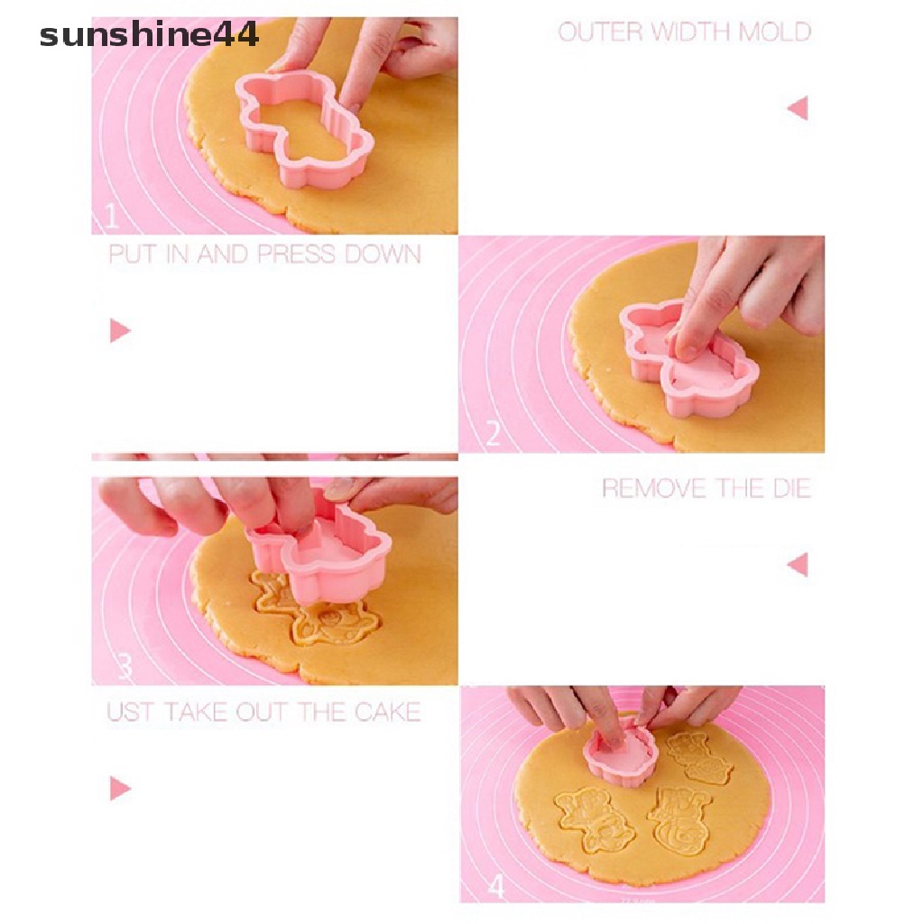 Sunshine 6 Set Cetakan Biskuit Bentuk Kucing Bahan Plastik