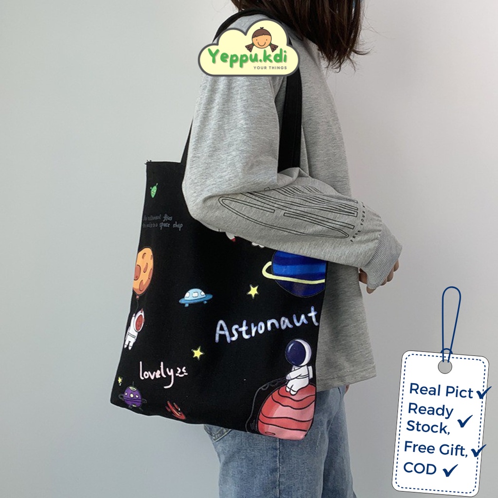 Tas Bahu Art Printing Astronot - TB04 Tas Bahu Totebag Kendari