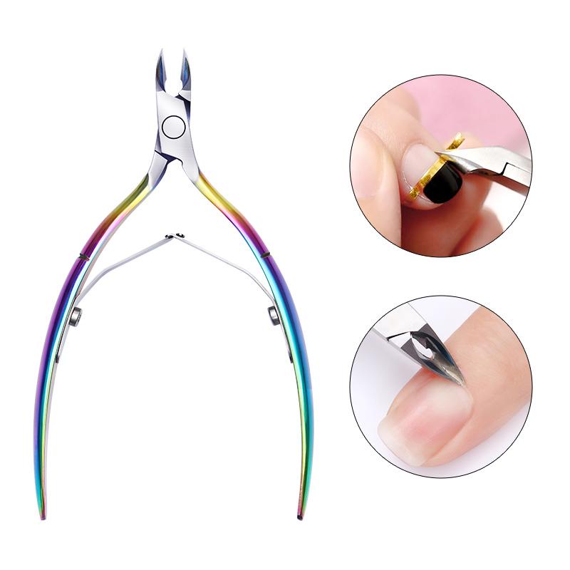 1pc Gunting Kuku Kutikula Bahan Stainless Steel Untuk Manicure Pedicure