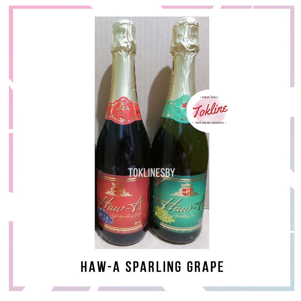 

HAW-A HAW A SPARKLING WHITE GRAPE RED GRAPE MINUMAN BERSODA 750ML